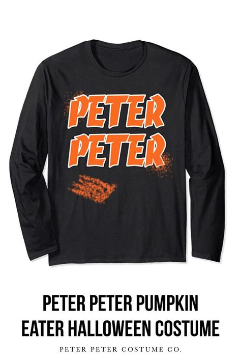 If your holidays are busy and crazy like ours, then this Peter Peter Pumpkin Eater and matching jack o’lantern Halloween couples costume will bring back the FUN to your Halloween. Designed for busy adults in mind, our 100% cotton t-shirt costumes are comfortable (YIPPEE for a comfortable costume!) to wear to school, work, parties, and with family. Peter Peter Pumpkin Eater Costume, Halloween Couples Costume, Peter Pumpkin Eater, Peter Peter Pumpkin Eater, Peter Pumpkin, Best Couples Costumes, Halloween Couples, Pumpkin Eater, Couple Halloween Costumes For Adults