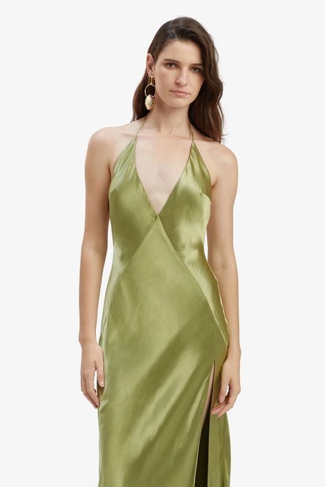 Yve Halter Dress In Khaki