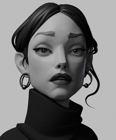 ArtStation - 16.01.20, Nikita Morozov Digital Portrait Art, Female Face, Arte Inspo, Digital Painting Tutorials, Korean Boy, Portrait Sculpture, Cartoon Character Design, Character Modeling, 3d Artist