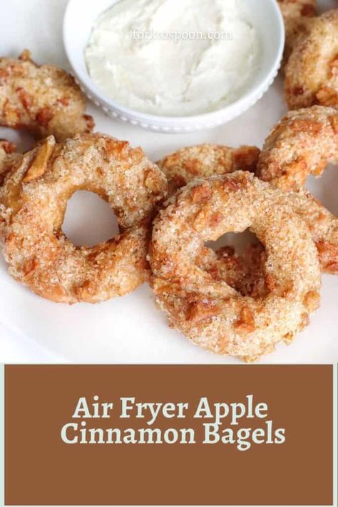 Air Fryer Apple Cinnamon Bagels Indulge in the cozy flavors of fall with Air Fryer Apple Cinnamon Bagels! 🍎🥯 These homemade bagels combine sweet apples and warm cinnamon, creating a delightful autumnal treat. Perfectly crisped in the air fryer, they're ideal for a comforting breakfast or a seasonal snack. Pin this recipe to enjoy the essence of fall in every bite! #AppleCinnamonBagels #AirFryerBaking #FallFlavors #HomemadeBagels #AutumnTreats Air Fryer Apple Cinnamon, Greek Yogurt Bagels, Yogurt Bagels, Sunday Fall, Cinnamon Bagels, Blueberry Bagel, Lazy Saturday, Homemade Bagels, Apple Pie Spice