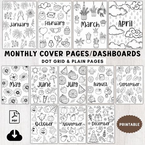 🌈📖12 monthly planner cover pages a5 journal printable bujo pre-made,Monthly dashboards,2024 Monthly title pages coloring A5 journal insert template,Monthly calendar cover,Monthly coloring pages calendar,2 Premade dotted bullett journal pages 2024,Bujo template dotted grid pages,Bulet journal binder📅  (1)January cover page (2)February cover page (3)March cover page (4)April cover page (5)May cover page (6)June cover page (7)July cover page (8)August cover page (9)September cover page (10)Octob 2025 Journal Cover Page, Month Journal Page, Bujo 2024 Cover Page, Monthly Title Page, Journal Month Page, Monthly Coloring Pages, Bullet Journal Month Cover, Bullet Journal Bookshelf, Bujo Templates