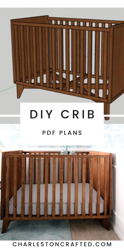 Building A Crib, Crib Building Plans Wood, How To Build A Crib, Diy Convertible Crib Plans, Crib Diy Ideas, Crib Building Plans, Convertible Crib Plans, Baby Cribs Furniture, Baby Cribs Diy