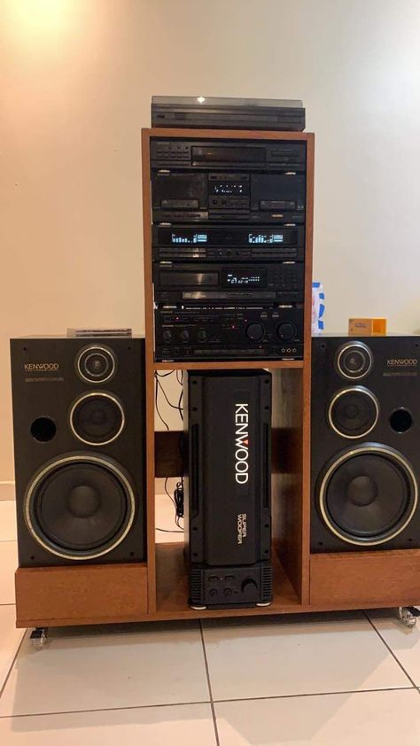 Kenwood Hifi, Hifi Music System, Kenwood Audio, Home Theater Sound System, Arduino Projects Diy, Home Music Rooms, Audiophile Speakers, Audio Rack, Vintage Speakers