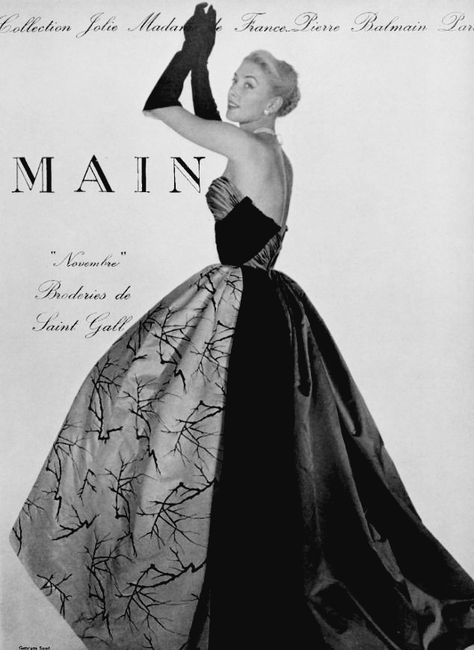 Pierre Balmain 1950s Couture, Pierre Balmain 1950s, Balmain 1950s, Balmain Collection, Pierre Balmain, 50s Fashion, New Perspective, 1960s, Couture