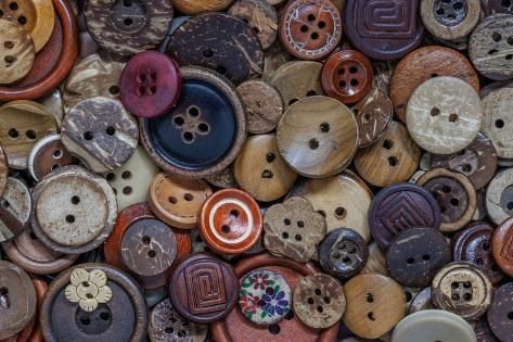 size: 12x8in Photographic Print: Close-up of variety of buttons. by Jaynes Gallery : Buttons Aesthetic, Ladybug Aesthetic, Mousy Brown, Hippie Aesthetic, Paint Brush Art, Cute Buttons, Spine Tattoo, Collage Background, Ap Art