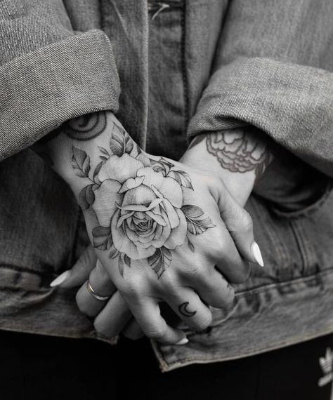 Pin by Dina Fleur on PHOTOGRAPHY | Hand tattoos, Hand tattoos for women, Sleeve tattoos Tattoo Main, Rose Hand Tattoo, Floral Tattoo Sleeve, Hand Tattoos For Women, Initial Tattoo, Hand Tattoo, Rose Tattoos, Rose Tattoo, Tattoo On