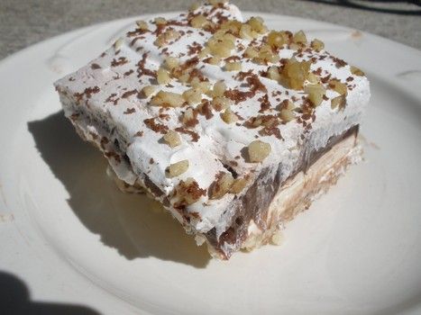 Try MYSTERY DESSERT! You'll just need 1 stick butter or margarine, melted, 1 cup of all-purpose flour, 1/2 cup chopped nuts, 1 (8 oz.) pkg. cream cheese... Chocolate Pudding Dessert, Chocolate Pudding Desserts, Pudding Cupcakes, Pudding Dessert, Pot Luck, Chocolate Delight, Jimmy Carter, A Piece Of Cake, Pudding Desserts