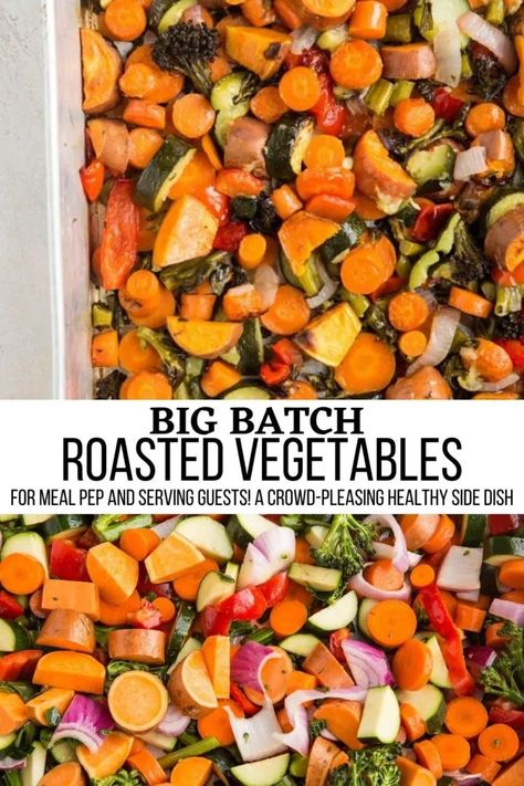 Healthy Roasted Vegetables, Batch Meals, Roasted Fall Vegetables, Roasted Veggies In Oven, Healthy Freezer Meals, Vegetable Prep, Healthy Side Dish, Roasted Vegetable Recipes, Roasted Root Vegetables