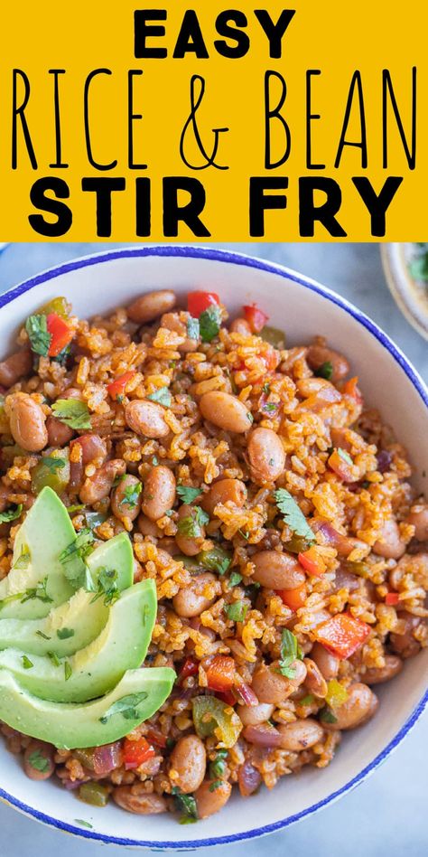 Rice And Vegetable Bowls, Brown Rice And Beans Recipe Healthy, Plant Based Beans And Rice Recipes, Plant Based Rice Bowls, Canned Beans And Rice, Beans And Rice Recipes Healthy, Beans And Rice Meals, Bean And Rice Recipes, Canned Beans Recipe Ideas