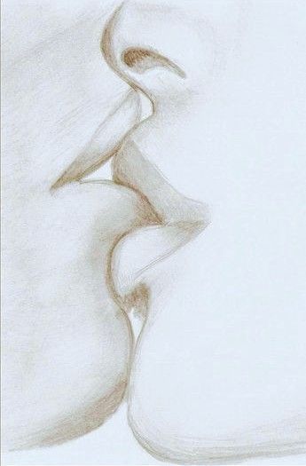 Pencil Art Love, Future Soulmate, Lips Sketch, Romantic Drawing, Body Image Art, Pencil Drawings For Beginners, Couple Sketch, Soulmate Sketch, Kiss Art