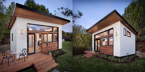 Avava’s tiny houses take less than six weeks to build Design Case Mici, Small Luxury Homes, Backyard Guest Houses, Pre Fab Tiny House, Tiny House Exterior, Backyard Studio, Backyard Office, Real Estat, Modern Tiny House