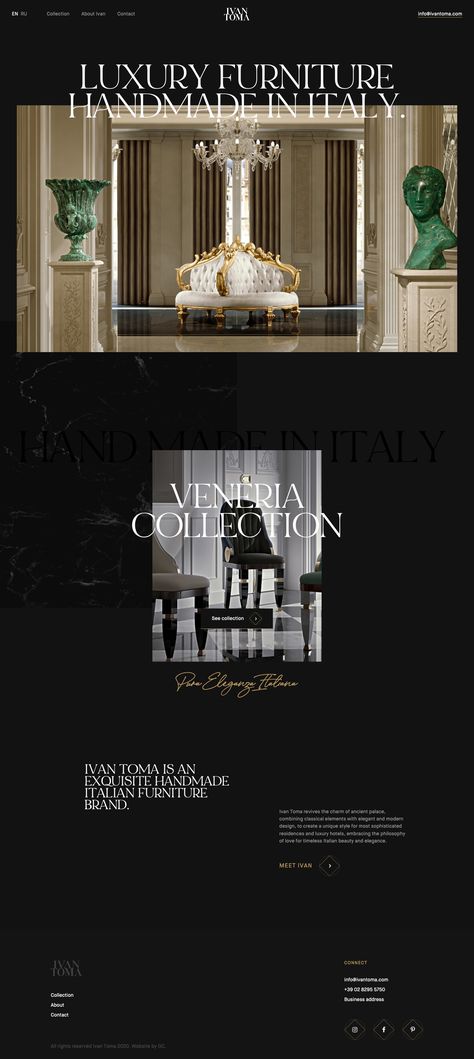 Premium Website Design Inspiration, Fashion Web Page Design, Luxury Portfolio Design, Luxe Website Design, Luxury Fashion Website Design, Premium Web Design, Luxury Website Design Inspiration, Dark Website Design, Elegant Web Design