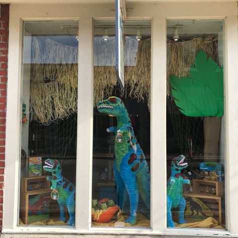 Dinosaur 🦖 window display @naturallycuriouskids in uptown Westerville Ohio Dinosaur Window Display, Westerville Ohio, Window Sills, Window Displays, Window Display, Window Sill, Ohio, Preschool, Design