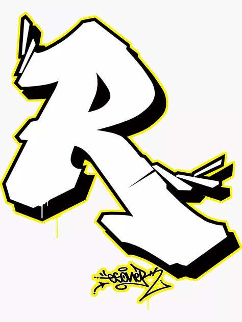 R Letter R By Esone Urban Graffiti Street Style Sticker by GraffitiBomberZ Graffiti Letter R, Free Graffiti Fonts, Font Graffiti, Alphabet Graffiti, Graffiti Fonts, Graffiti Lettering Alphabet, R Letter, Style Letters, Small Stickers