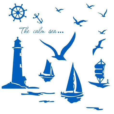 PRICES MAY VARY. Title: Large Sea Lighthouse Decor Wall Stickers Nautical Wall Decal with Seagulls Boat Wall Decals for Teen Decorations, Bedroom Bathroom Kids Room Nursery Decor. Product Type: Categories > Paint, Wall Treatments & Supplies > Wall Stickers & Murals Diy Sailboat, Sailboat Wall Decor, Sea Lighthouse, Lighthouse Decor, Decorations Bedroom, Playroom Classroom, Nautical Diy, Boat Wall, Teen Boy Bedroom