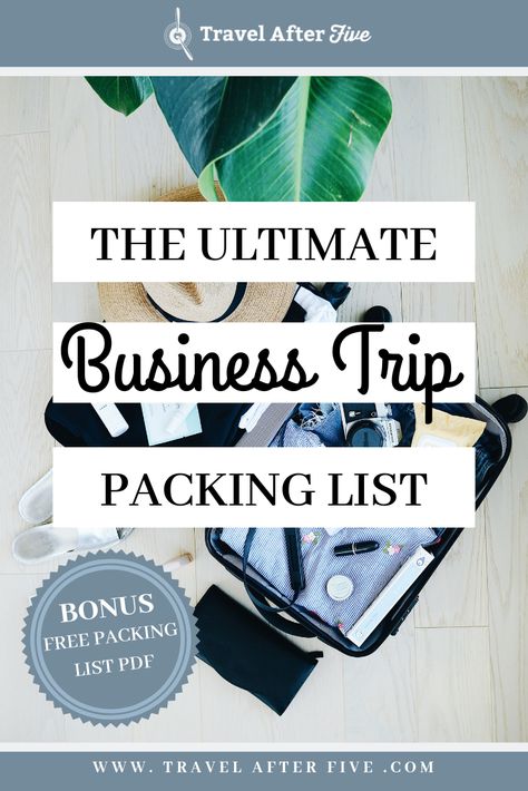 If you are going on a work trip, you need the Ultimate Business Trip Packing List. This list covers what clothes to refresh each week, what toiletries to leave in your bag, what items should be in your work bag, and what you can expect in your hotel. In addition, get a free pdf download of the Business Trip Packing List, so you can check off everything you need before your trip for work. via @travelafterfive Organisation, 10 Day Business Trip Packing, Work Trip Packing List, Work Trip Outfits, Business Trip Packing List, Weekend Trip Packing, Business Trip Packing, Airport Attire, Trip Packing List