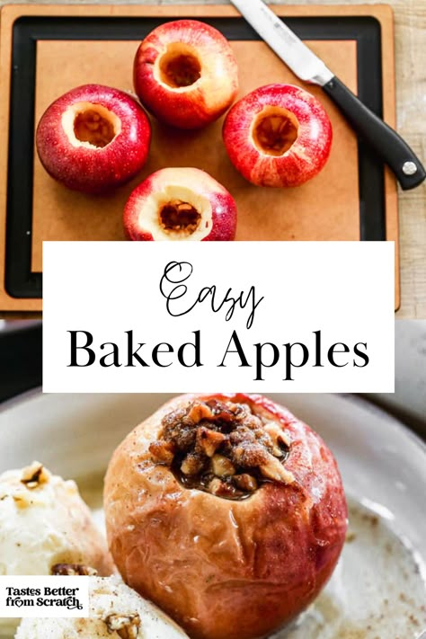 Whole Baked Apples Recipe, Best Baked Apples Recipe, Whole Apple Dessert, Stuffed Apples Dessert, Easy Baked Apples Recipe Oven, Stuffed Apples Baked, Whole Baked Apples, Baked Apples Recipe Oven, Easy Baked Apples Recipe