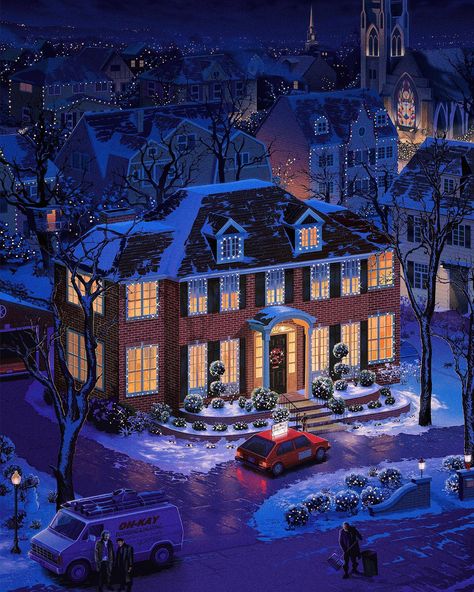 Home Alone 1990, Art Top, Christmas Feeling, Island Art, Old Disney, Christmas Scenes, Home Alone, 판타지 아트, Dreamy Art