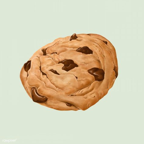 Hand drawn chocolate chip cookie mockup | free image by rawpixel.com / Noon Green Tea Donut, Cookie Illustration, Bionic Arm, Cookie Drawing, Cookie Vector, Christmas Themed Cake, Pumpkin Bundt Cake, Dessert Illustration, Hot Chocolate Drinks