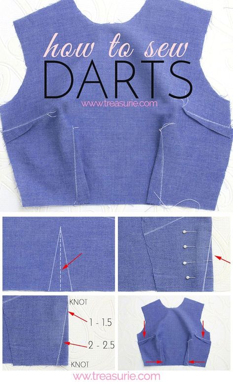 Sew Ins, How To Sew Darts, Sewing Darts, Diy Sy, Projek Menjahit, Haine Diy, Costura Fashion, Costura Diy, Beginner Sewing Projects Easy