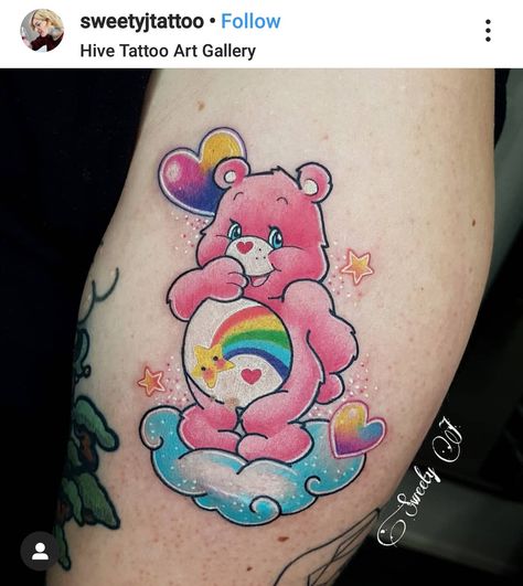 Care Bear Tattoo Ideas, Could Tattoo, Cute Design Ideas, Barbie Tattoo, Care Bear Tattoos, Promise Tattoo, Wanderlust Tattoo, Bear Tattoo Designs, History Tattoos