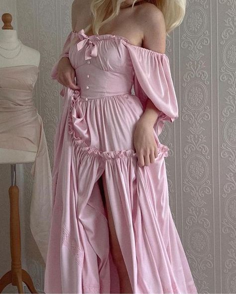 Ethereal Dress Aesthetic, Pink Medieval Dress, Rose Goddess, Princess Era, Goddess Maxi Dress, Once Upon A Broken, Goddess Gown, Ethereal Dress, Pink Gown