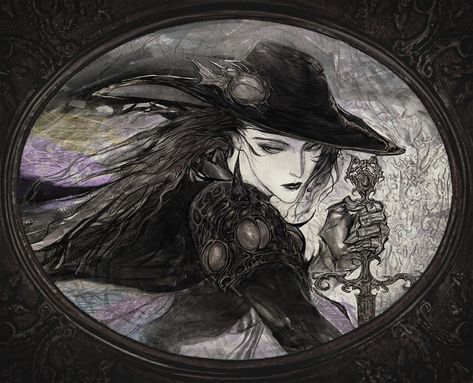 lulu on X Yoshitaka Amano, Vampire Hunter D, Baba Yaga, Vampire Hunter, Art Manga, Ethereal Art, Gothic Art, Funky Art, Dark Fantasy Art