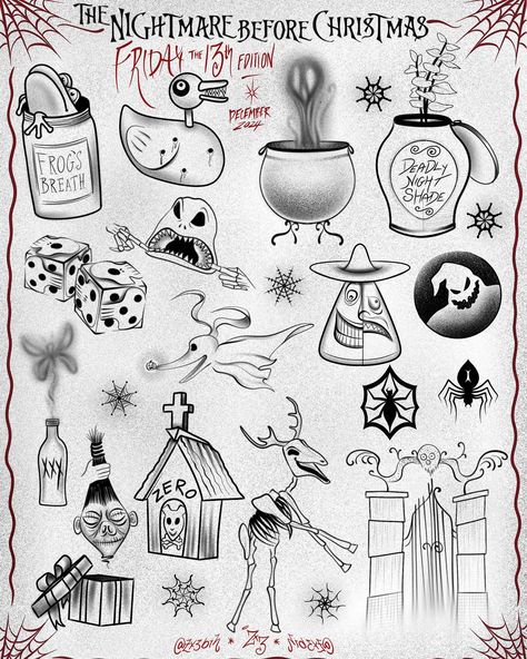 🔪TWO NEW FLASH DROPS FOR FRIDAY🔪 Gear up for Friday the 13th, December 2024, with Zx3 Ink! We’re bringing you two new spooky flash sheets featuring: 🖤Iconic Nightmare Before Christmas vibes flash from @zx3bih! 🕷️Bold & crisp Friday the 13th flash designs from @noelleturnerink! Previous flash event designs will be available also! Date - Friday, December 13th Time - 11 am - 5 pm! Cut off to check in for tattoo queue and vendors ends at 5 pm! Location - Zx3 Artistry | Tattoo & Beauty Ba... 3 Kids From Nightmare Before Christmas, Nightmare Before Christmas Flash, Nightmare Before Christmas Tattoo Design, Pierce The Veil Tattoos, Jack And Sally Tattoo, Spooky Flash, Friday The 13th Flash, Nightmare Before Christmas Tattoo, Flash Designs