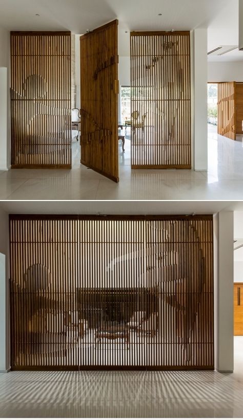 Partition design Screen Interior, Divider Design, Interior Design Per La Casa, Small Bedrooms, Salon Interior Design, Partition Design, Room Partition, Open Door, Design Del Prodotto