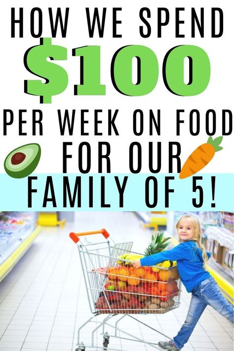 Get in on our grocery budget for a family of 5. We only spend $100 per week. Here's how we do it! #grocerybudget #familyof5 #budgeting #foodbudget #groceries Family Grocery List, Simple Diet Plan, Budget Grocery List, Budget Grocery Shopping, Cheap Grocery List, Cheap Groceries, Grocery Planning, Eat On A Budget, Meal Plan Grocery List