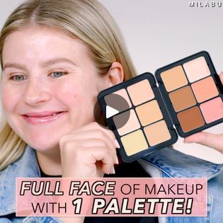 Full Face of Makeup with ONE Palette | All-In-One Makeup Palette 
This newest release from Make Up For Ever is their HD all-in-one face complexion palette with cream formula. It’s available in... | By MilabuFacebook Makeup Forever Palette, How To Use Makeup, Makeup Secret, Makeup Pallets, Full Makeup, Full Face Makeup, Make Up For Ever, Makeup Forever, Full Face