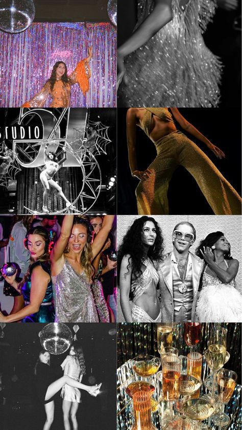 Studio54 Party Outfit, Cher Themed Party, Dress Code Theme Ideas, Disco Chic Party, Color Theme Party Decoration, Funky Theme Party, Funky Party Theme, Disco Party Photoshoot, 70s Disco Hens Party