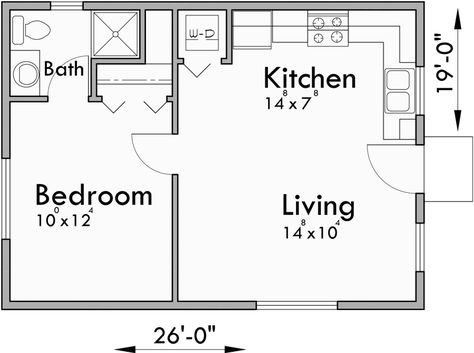 Main Floor Plan for 10180 Small house plans, studio house plans, one bedroom house plans, 10180 Single Room Plan Layout, Small 2bedroom 2 Bathroom House Plans, Single Bedroom Floor Plans Layout, Single Bedroom Plan Layout, Apartment One Bedroom Floor Plans, 20x30 House Plans 1 Bedroom, Tiny House One Level Floor Plans, Small One Bedroom Apartment Ideas Layout Floor Plans, 1 Bedroom Studio Floor Plans