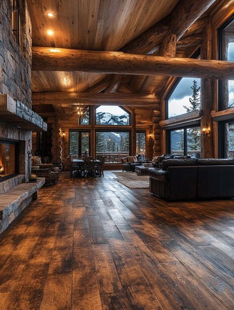 Attractive Log Cabins Mountain Home Aesthetic, Rustic Barn Homes, Cabin Room, Wilderness Retreat, Lodge Homes, Forest Cabin, Cypress Wood, Dream Life House, Live In Style