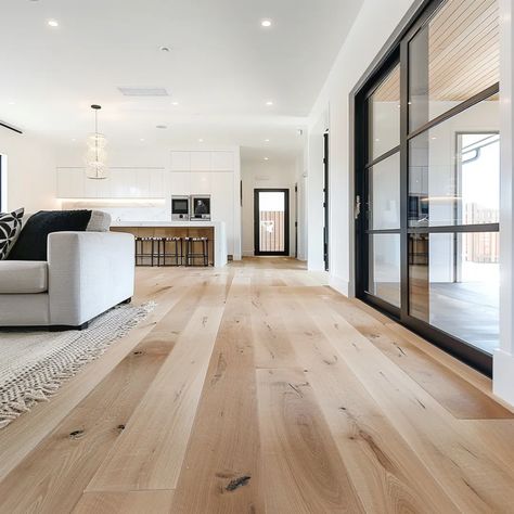 Scandinavian Minimalist White Oak Flooring Wood Floors Modern Home, Wide White Oak Flooring, White Oak Matte Finish, Unstained White Oak Floors, Beautiful Minimalist Home, White Oak Laminate Flooring Wide Plank, Scandinavian House Design Interiors, White Oak Vinyl Flooring, Maple Floors Living Room