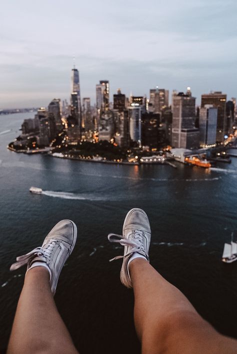 Wow. There’s no much can be said as this left me speechless. The best thing we did in New York has to be this open door helicopter ride at sunset. We flew over the Statue of Liberty, down to Brooklyn & the Brooklyn bridge and Manhattan bride. We we came back it was going dark and the whole city was lit up. This is one for the bucket list. #helicopter #helicopterride #opendoor #newyork #newyorkhelicopter #speechless #sunsetphotography #statueofliberty #feetout New York Helicopter Ride, Nyc Helicopter Ride, New York City Photos, Helicopter Ride, New York Aesthetic, Nyc Aesthetic, Empire State Of Mind, New York Life, Nyc Life