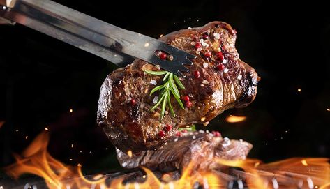 Meat eating - creation.com Fine Dining Photography, Steak Spice, Beef Tenderloin Recipes, Cooking The Perfect Steak, Food Technology, Meat Appetizers, Meat Snacks, Tenderloin Recipes, Fire Cooking