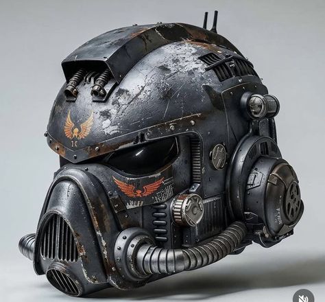 40k Helmet, Space Marine Armor Concept Art, Scifi Mecha, Space Marine Helmet Concept Art, Space Marine Power Armor, Sci Fi Helmet Concept Art, Warhammer Cosplay, Sci Fi Mask Helmets, Warhammer Vehicles