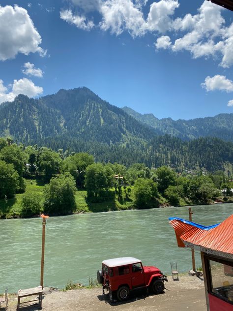 As beautiful river neelum flows and the green lush moutains are spred wide the beauty of this place mesmerizes any person who has the chance to see it Sharda Neelum valley Pakistan Neelum Valley, Beautiful River, Catch Flights, Pretty Places, See It, The Beauty, Lush, Pakistan, Natural Landmarks