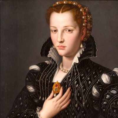 Lucrezia de’ Medici, Duchess of Ferrara Agnolo Bronzino, Istoria Artei, Woman In Black, Pierre Auguste Renoir, Historical Costume, Wassily Kandinsky, Rembrandt, Historical Fashion, 16th Century