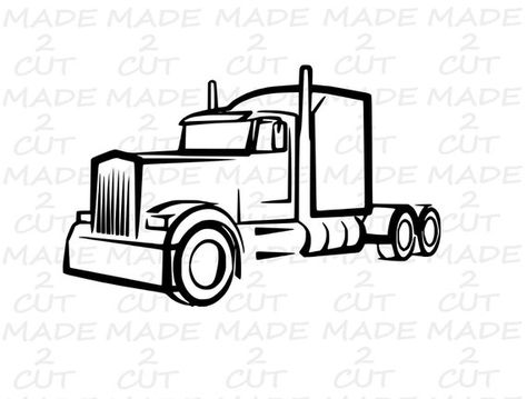 Semi Truck Svg 18 Wheeler Car Airplane SVG Silhouette Studio | Etsy Airplane Svg, Truck Tattoo, Car Svg, Airplane Car, Truck Coloring Pages, Svg Silhouette, Star Images, Studio Design, Semi Truck