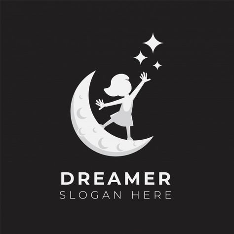 Child dream logo design illustration tem... | Premium Vector #Freepik #vector Karate Illustration, Dream Logo Design, Dreamy Logo, Child Care Logo, Logo Design Illustration, Dream Logo, Star Logo Design, Design For T Shirt, Illustration Template