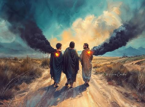 The Road To Emmaus, Kevin Carden, Jesus Art Drawing, Road To Emmaus, Biblical Artwork, Christian Photos, Christian Illustration, Church Media Design, New Illustration