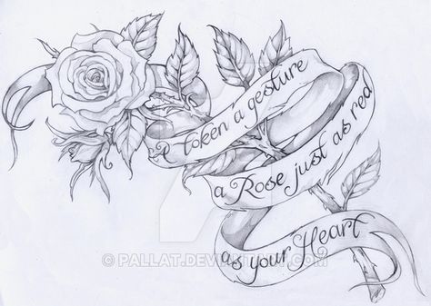 a rose tattoo design with a ribbon wrapping around it, eventually to add words. This was made especially for a friend of my bf's, Erika. It is only meant for her use and no one else may use it. IF ... Scroll Tattoos, Key Drawings, Rose Drawing Tattoo, Skull Sleeve, Ribbon Tattoos, Tattoo Rose, Angel Tattoo Designs, Heart Tattoo Designs, Floral Tattoo Design