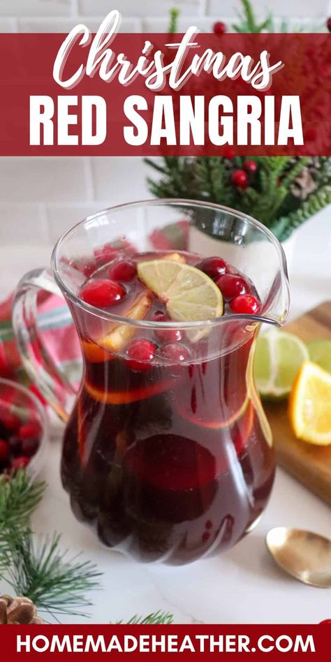 Christmas Red Sangria Recipe Christmas Sangria Red, Wine Punch Recipes, Red Wine Sangria Recipe, Winter Sangria Recipes, Red Sangria Recipe, Holiday Sangria Recipes, Wine Sangria Recipe, Christmas Sangria Recipes, Pomegranate Sangria