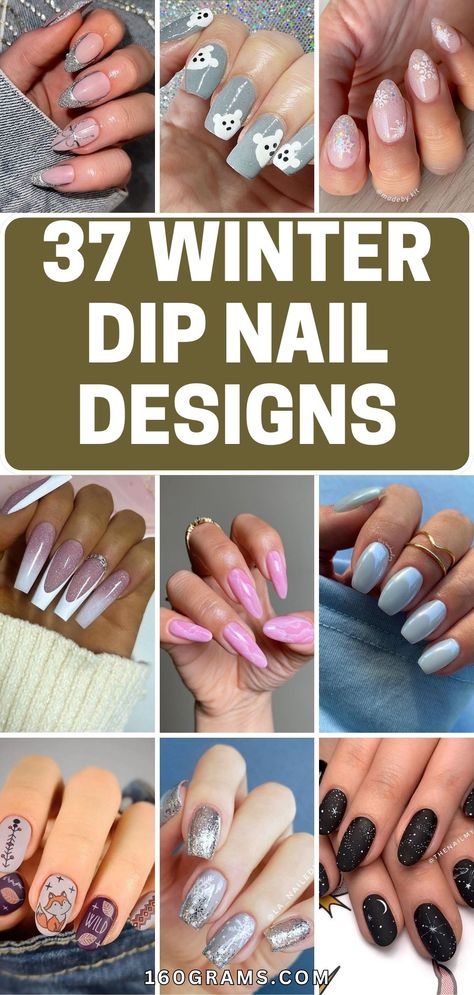 Save this pin for the trendiest winter nail designs that will elevate your style game! Explore stunning dip nail ideas and get inspired for the season. #WinterNailDesigns #NailInspiration #ChillVibesFashion Dip Nail Ideas For January, Mail Dip Powder Ideas, Winter Gel Dip Nails, Nail Dip Ideas Winter, Powder Dipped Nail Ideas, Winter Dipped Nails 2024, Dip Nail Ideas New Years, Sweater Dip Nails, Glitter Dip Nail Ideas