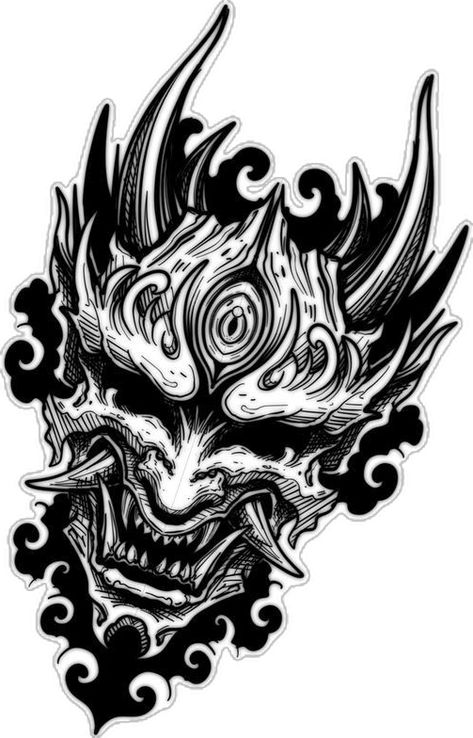 Hannya Maske Tattoo, Hannya Maske, Mascara Oni, Oni Mask Tattoo, Oni Tattoo, Hannya Mask Tattoo, Samurai Tattoo Design, Sigil Tattoo, Demon Tattoo