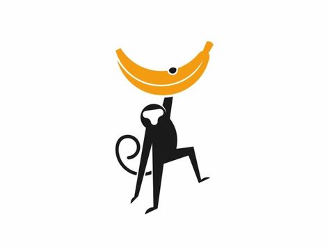 Logo Banana, Diy Wooden Candle, Monkey Logo Design, Monkey Brains, Pizza Branding, Monkey Logo, Monkey Tattoos, Baby Boy T Shirt, Fruit Logo