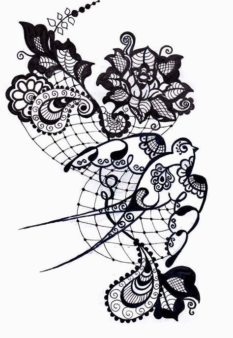 Lace Sketch, Paisley Lace Tattoo, Lace Tattoos, Concept Tattoo, Vogel Tattoo, Lace Tattoo Design, Tattoo Bird, Feather Drawing, Kunst Tattoos