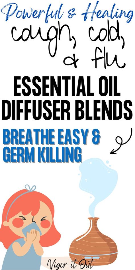 DIY breathe easy essential oil diffuser blends for coughs, colds, and the flu. Use these perfect oil blends in your diffuser or inhaler with young living, do terra, or simply earth essential oils. Theives is in one recipe. Help kill germs and get healthy faster. Young Living Essential Oils Recipes Cold, Oil Diffuser Blends For Colds, Congestion Diffuser Blend, Diffuser Blends For Colds, Best Diffuser Blends, Essential Oil Blends For Colds, Diffuser Blends Young Living, Essential Oils For Congestion, Essential Oils For Cough